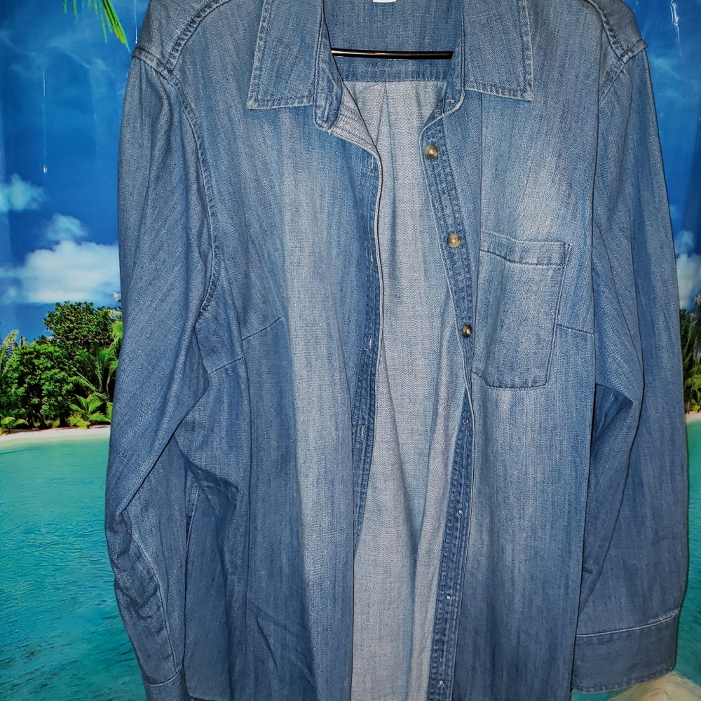 Plus size 3x womans denim long sleeve